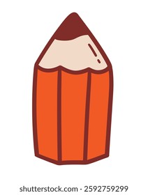 Vector cute color illustration of pencil icon