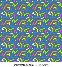 Vector cute colorful abstract geometric lines seamless pattern background