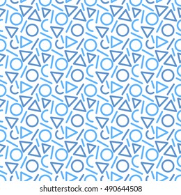 Vector cute colorful abstract geometric lines seamless pattern background