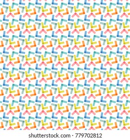 Vector cute colorful abstract geometric lines seamless pattern background