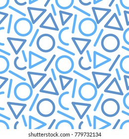 Vector cute colorful abstract geometric lines seamless pattern background
