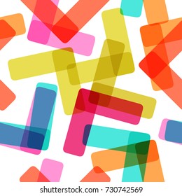 Vector cute colorful abstract hipster geometric lines seamless pattern background