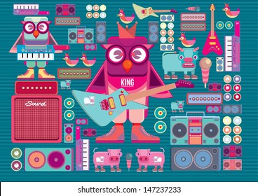 vector cute colorful cartoon band