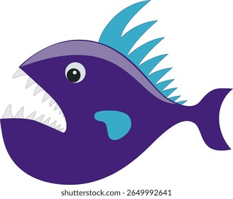 Vector cute colorful cartoon fish 