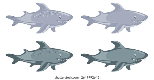 Vetor bonito colorido desenho animado peixe 