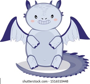 Vector cute colorful dragon illustration