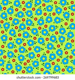 vector cute colorful flowers seamless pattern. flowers background.
