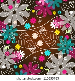 Vector cute, colorful hand drawn style autumn leaves illustration