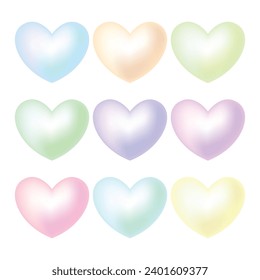 Vector lindo corazón aislado colorido sobre fondo blanco.