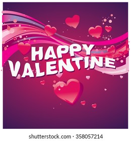Vector cute and colorful valentine card
