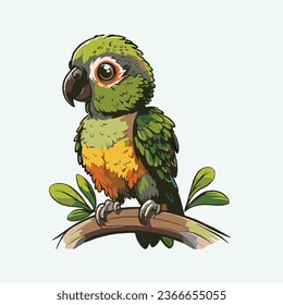 vector cute conure cartoon style