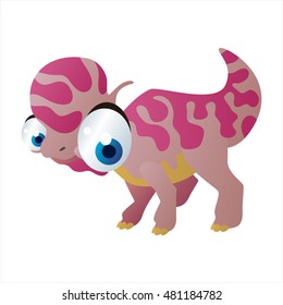 vector cute cool colorful cartoon animal drawing. little funny dinosaur image.