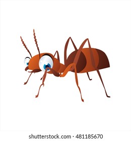 vector cute cool colorful cartoon animal drawing. insects collection. ant