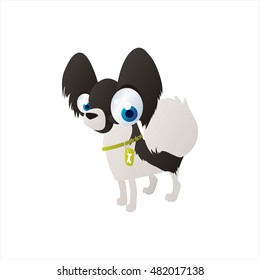 vector cute cool colorful cartoon animal drawing. pedigree illustration collection. Dog Breeds. Spitz