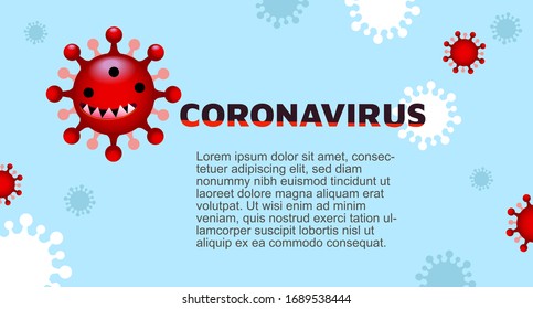 Vector cute coronavirus character on infographic template