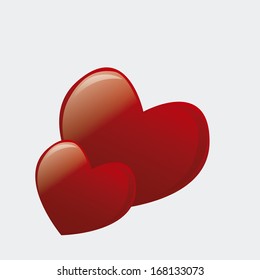 Vector Cute Couple Of Glossy Hearts Isolated