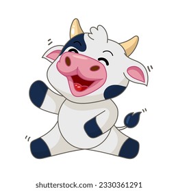 vector of cute cow cartoon