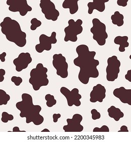 Vector cute cow seamless pattern with spots and 
monochrome colors