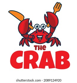 Vector of Cute Crab Food Mascot Logo