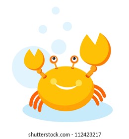 Vector Cute Crab Funny Cartoon Crab Stock Vector (Royalty Free ...