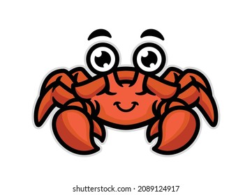 Vector of Cute Crab Mascot Logo