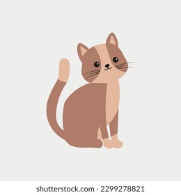 Vector cute cream cat cartoon