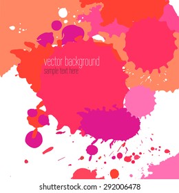 Vector cute creative abstract background made of colorful ink spots
