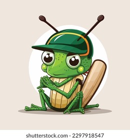 vector cute cricket cartoon style