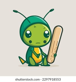 vector cute cricket cartoon style