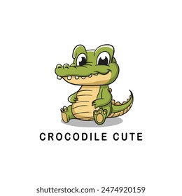 Vector Cute crocodile or alligator cartoon