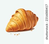 vector cute croissants cartoon style