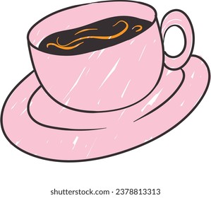 Vector cute cup doodle style vector