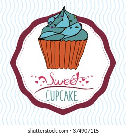 Vector, Cute Cupcake Illustration