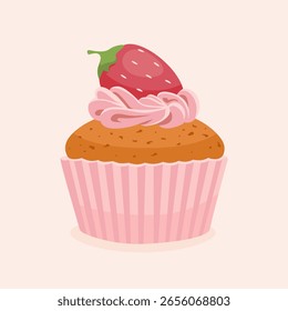 Vector lindo cupcake ilustración Plantilla