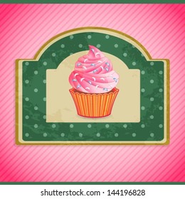 vector cute cupcake stickers