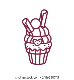 vector cute cupcake sweets art