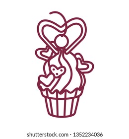 vector cute cupcake sweets coloring book page