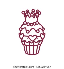 vector cute cupcake sweets coloring book page