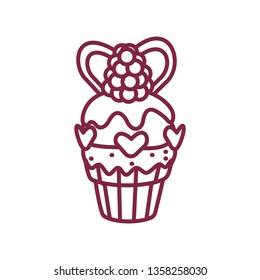 vector cute cupcake sweets coloring book page