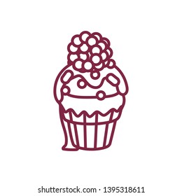 vector cute cupcake sweets coloring book page