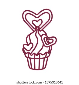 vector cute cupcake sweets coloring book page