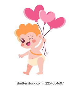 Vector Cute Cupido San Valentín Isolación Ilustración