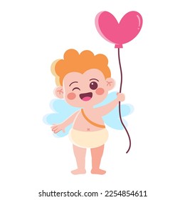 Vector Cute Cupid Saint Valentine Illustration Isolated