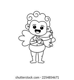Vector Cute Cupido San Valentín Isolación Ilustración