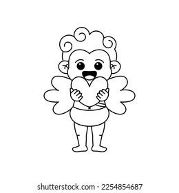 Vector Cute Cupid Saint Valentine Illustration Isolated