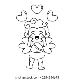 Vector Cute Cupido San Valentín Isolación Ilustración