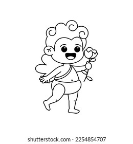 Vector Cute Cupid Saint Valentine Illustration Isolated