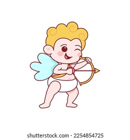 Vector Cute Cupid Saint Valentine Illustration Isolated