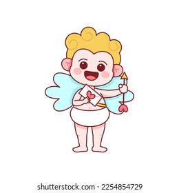 Vector Cute Cupid Saint Valentine Illustration Isolated