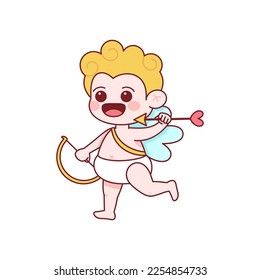 Vector Cute Cupido San Valentín Isolación Ilustración